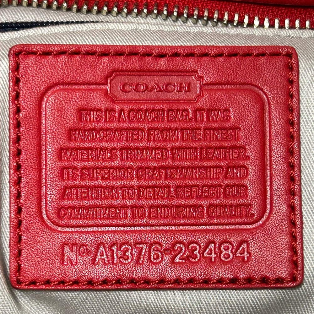 COACH X Saint James Legacy Weekend Tote in Ticking Stripe Canvas w/Leather Trim - Picture 14 of 16